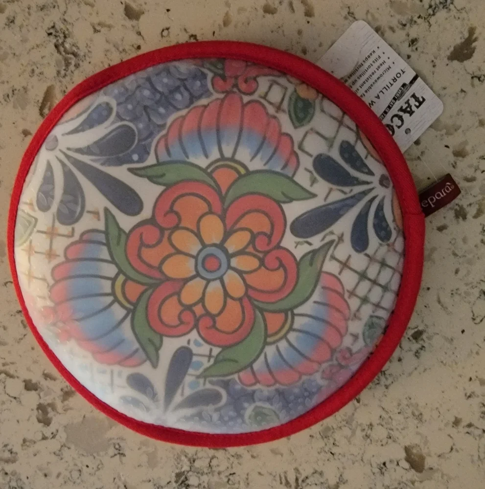 Prepara Fabric Tortilla Warmer Floral Design NWT‎